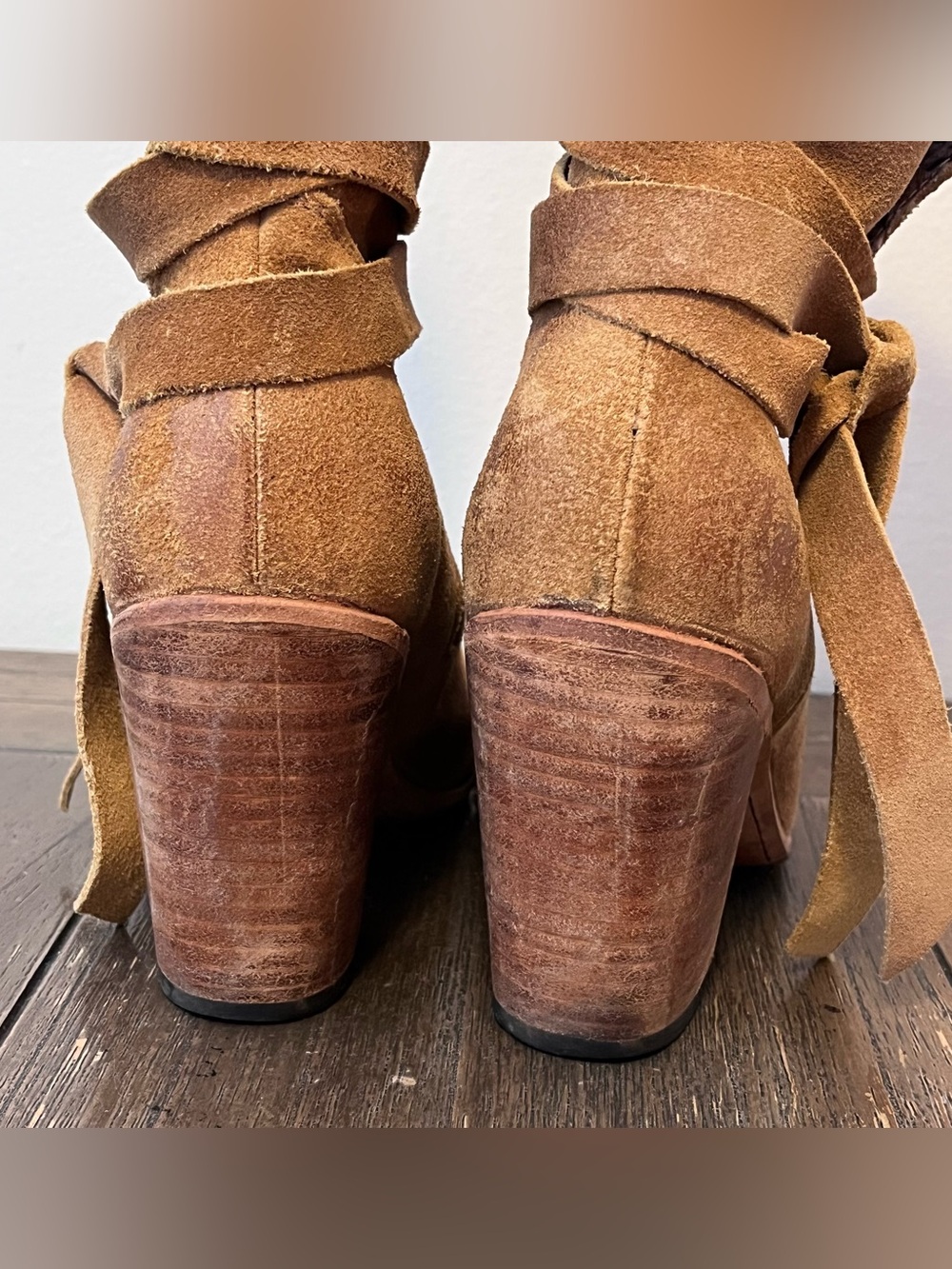 Freebird by Steven Tan Suede Tie-Wrap Ankle Boots - Picture 9 of 12